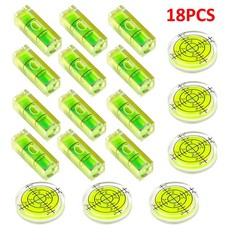 18Pcs Small Bubble Spirit Level, Mini Square Bubble Levels, Circular Sp