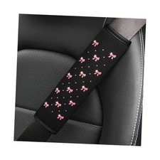 Bling Car Seat Belt Cover, 2PCS Rhinestone Cute Bow Comfort Vehicle pink