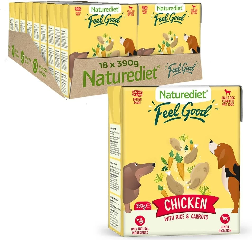 Naturediet Feel Good Wet Dog Food Natural Nutritionally Balanced Chicken 390g UK