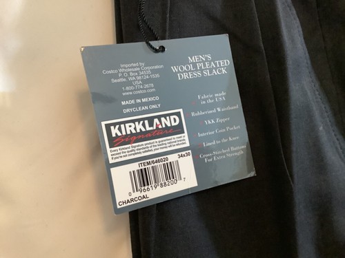 Kirkland Signature Men's wool flat front dress slack Pants 34x-30, 36x30 - Picture 8 of 22