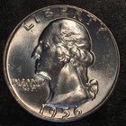 1956-D Silver Washington Quarter  Superb Uncirculated - High Quality Scans #G095