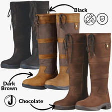 New WATERPROOF DUBLIN RIVER BOOTS Standard & Wide & Extra Wide Calf Size 3-10 UK