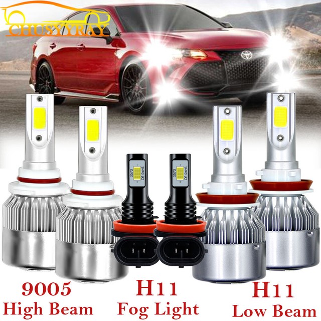 For Toyota Camry 200714 6000K 6x LED Headlight Kit Hi/Lo Beam + Fog