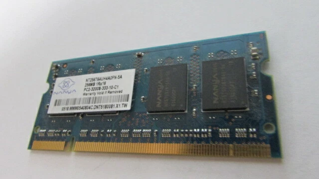 NT256T64UH4A0FN-5A Nanya 256MB DDR2 SoDimm Non ECC PC2-3200 400Mhz Memory - Image 3 of 4