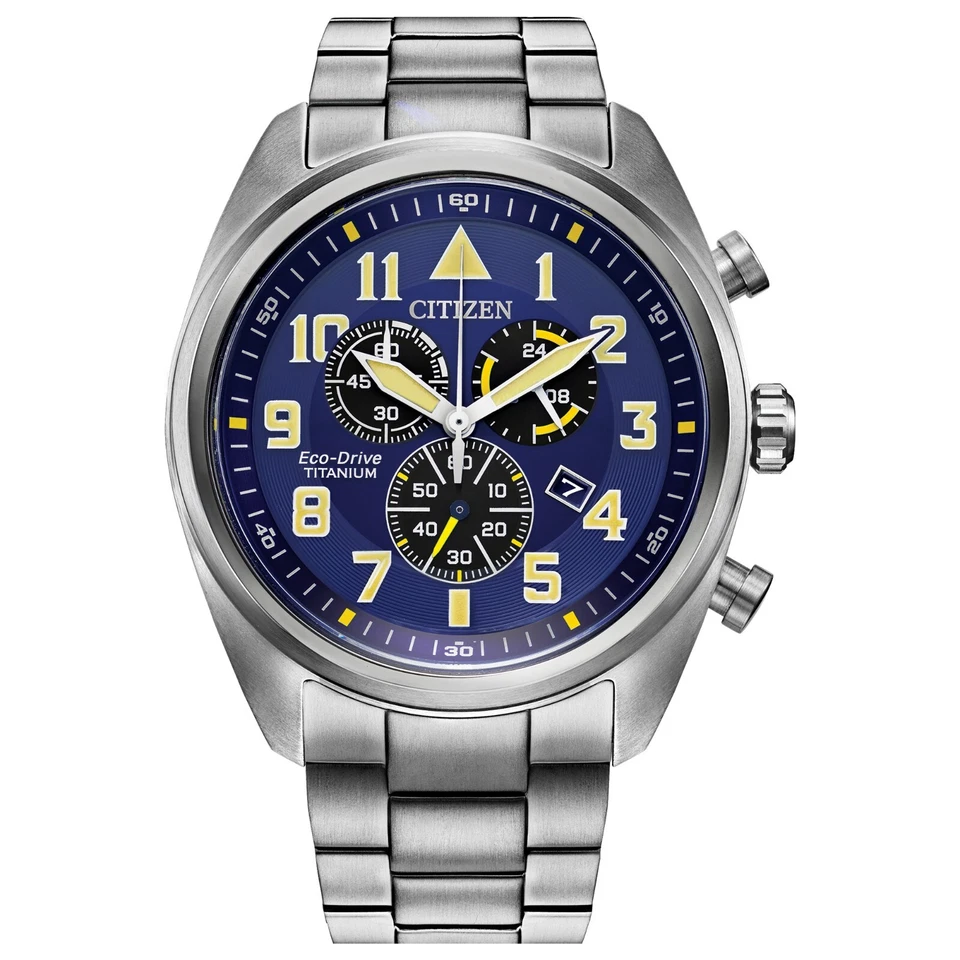 Citizen Eco-Drive Men's Chronograph Titanium Multi Dial Watch 44MM AT2480-57L