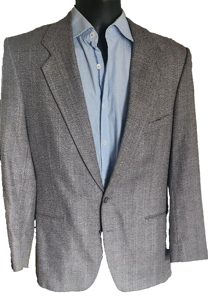 Blazer sportivo Yves Saint Laurent uomo 40R grigio testurizzato due bottoni