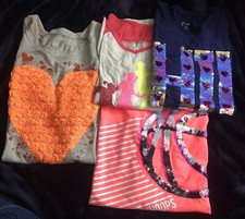 JUSTICE Size 12 Girls Tops Shirts 4 Piece Lot Set Clothing Sale Long Sleeves.