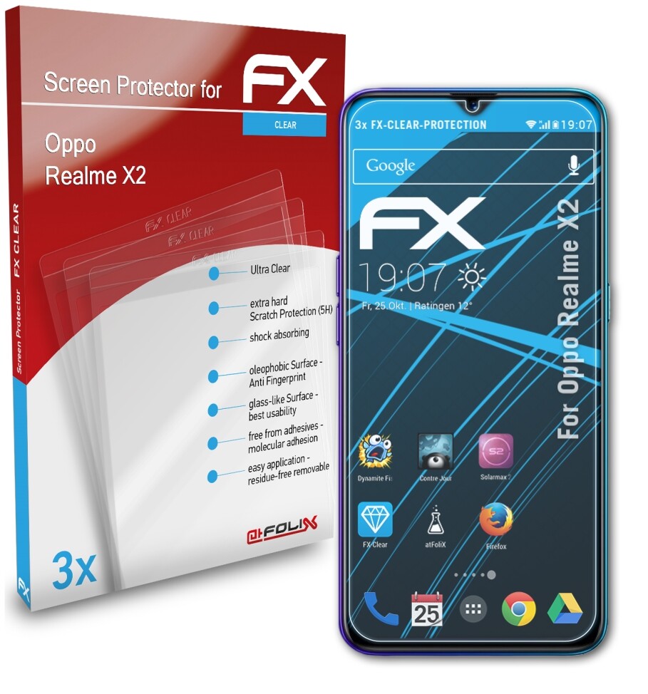 AtFoliX 3x Lámina Protectora De Pantalla Para Sony Xperia 5 Mate Y Antigolpes