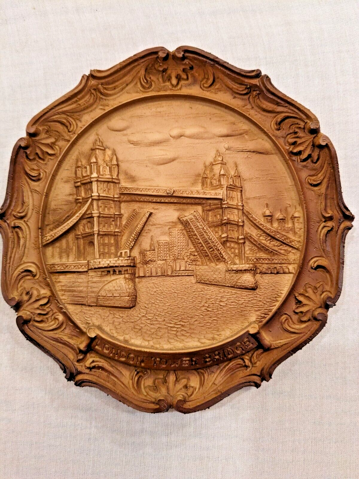 Vintage Hand Carved Wooden Wall Plaque 