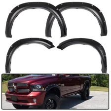 Black 2009-2017 4PCS Fender Flares Pocket Rivet Bolt Style For Dodge Ram 1500