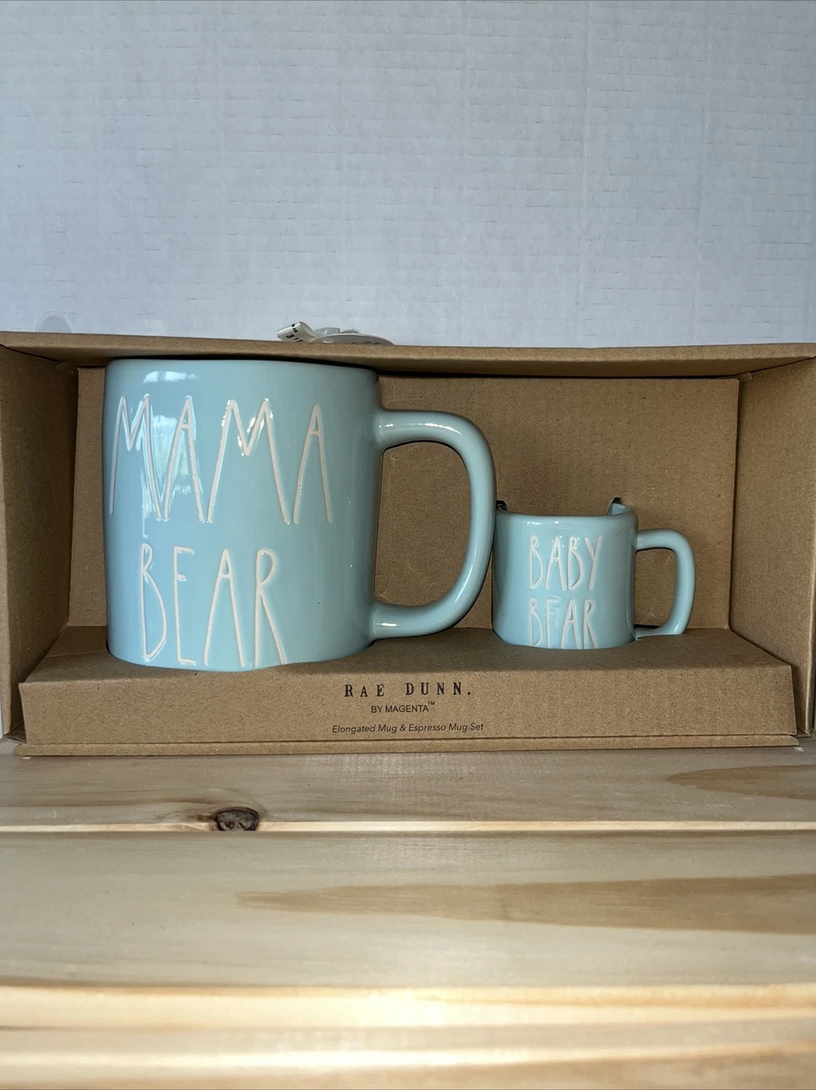 New Mommy and Me Coffee Cups Set Mugs Mama Baby Bear Blue Mini