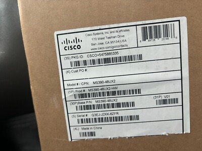 NEW Cisco Meraki MS390-48UX2-HW  48-Port 5GbE UPoE 