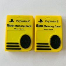 Official Sony Playstation 2 PS2 Memory Card 8MB Magic Gate Nyko Yellow TESTED
