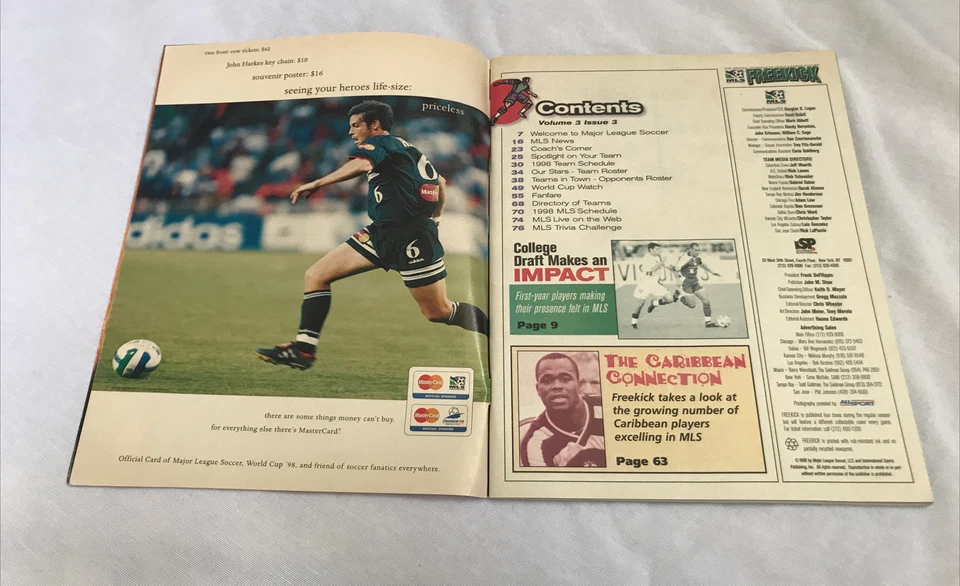 MLS SOCCER CHICAGO FIRE PETER NOVAK SIGNED OFFICIAL FREEKICK PROGRAM 1998 - Image 2 of 4