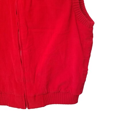 Vtg St Johns Bay Mens Medium Full Zip Corduroy Vest Insulted Lined