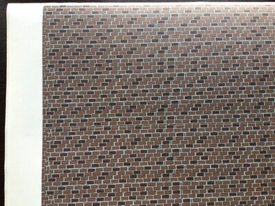 1/48 O scale 10'' x  8'' self adhesive brick sheets style B