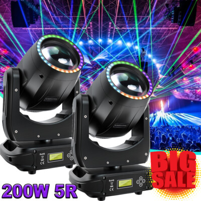 2X 5R 200W LED Moving Head Stage Light RGBW Gobo Colorful Effect Disco DJ Lights