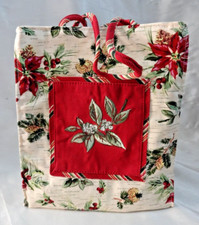 Longaberger Holiday Fabric Tote Bag 2006 9" x 8" NIP Holiday Botanical 23379