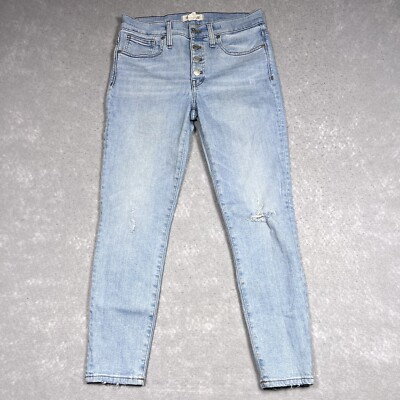 #ad Madewell Jeans Women Sz 28 Blue High Rise Skinny Button Fly Denim Jeans $24.80