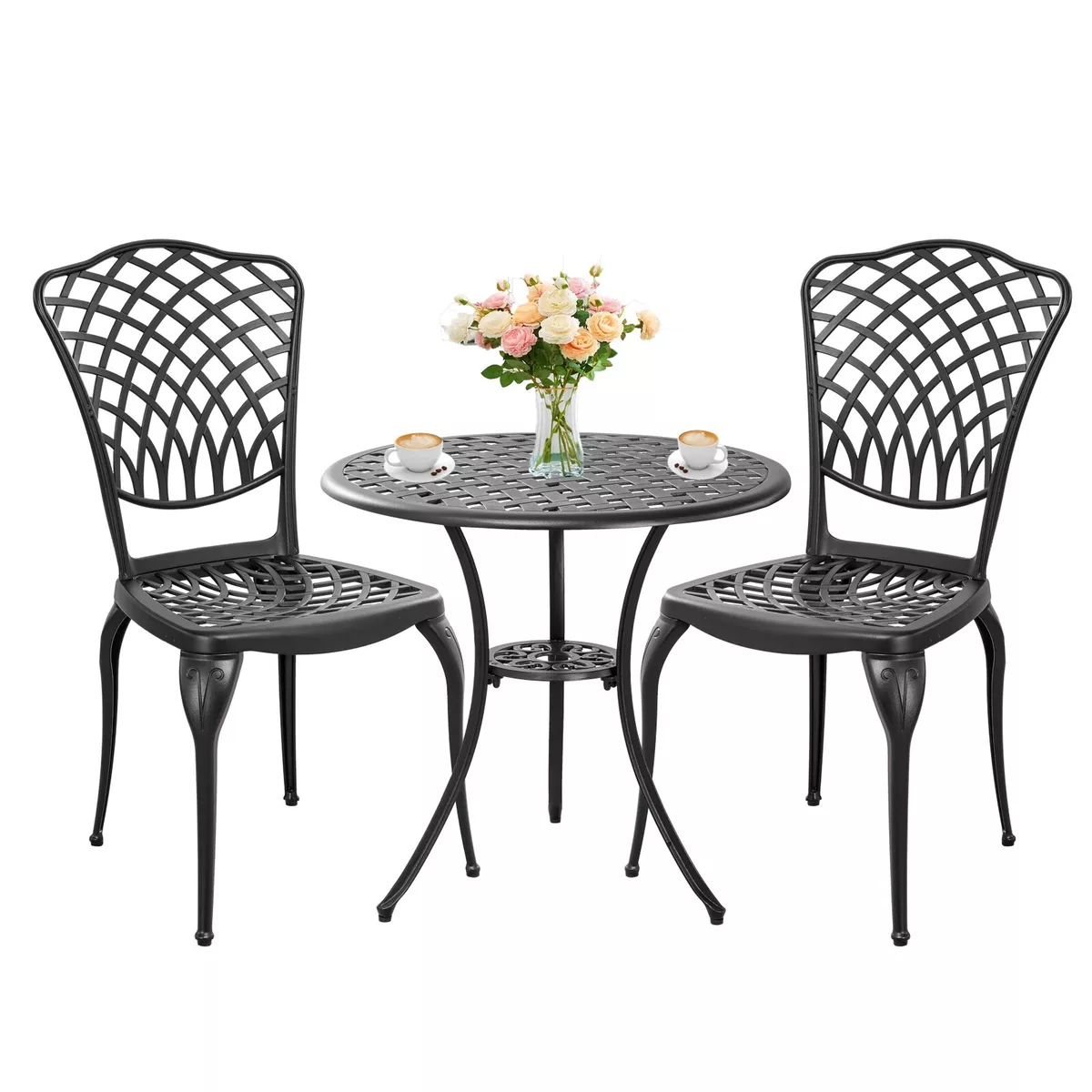 Bistro Set 3 Piece All Weather Outdoor Bistro Table and Chairs