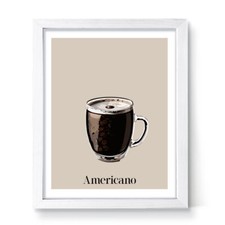Designs ByLITA Americano, Wall Print Art Coffee Decor Unframed or Framed