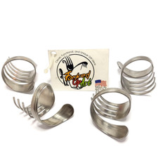 Forked Up Art Napkin Rings set of 4 Metal Stainless Steel Fork Art Made in USA