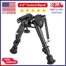 6" - 9" Sling Stud Bipod Carbon Fiber Lightweight Spring Return Hunting Bipod US