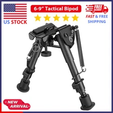 6" - 9" Tactical Rifle Bipod Carbon Fiber Lightweight Spring Return Gun Bipod US