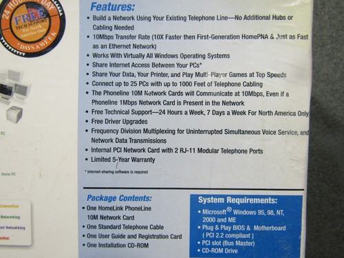 Linksys HPN200 Homelink Phoneline 10 M Network Card 10Mbps - Picture 8 of 10