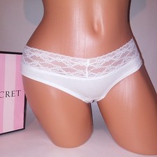 Victoria Secret Panty Low Rise Hiphugger Solid White Lace Trim