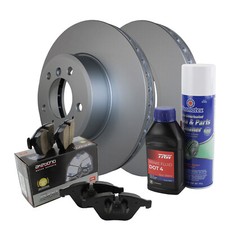 Front Brake Kit 324mm Rotors Akebono Ceramic Pad Set For BMW E60 E61 5-Series L6