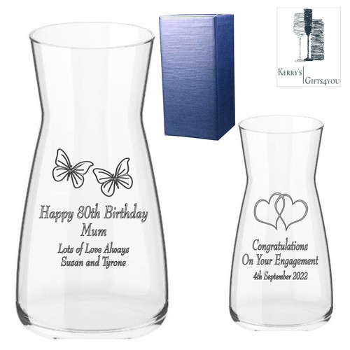 Personalised Glass Vase Engraved Birthday 50th 60th 70th 80th 90th Gift Gifts KA eBay
