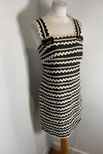 French Connection strappy shift dress 12 VGC textured ruffle layered bow ric-rac