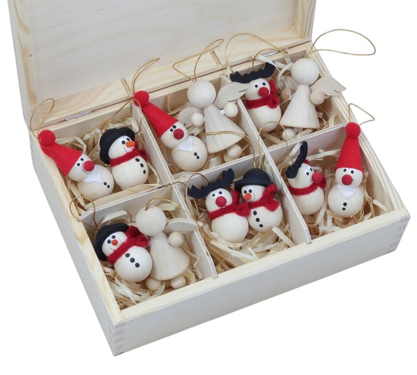 Weihnachtsbaumschmuck Aus Holz - Set 12 StüCk - WeihnachtsbaumanhäNger-image