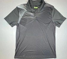 PGA Tour Pro Series Athlectic Fit Polo Gray Geometric Patterns Size XL