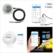 Bluetooth APP Digital Data Logger Temperature Humidity Recorder Monitor Grow LCD