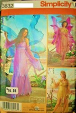 Ms Simplicity 3632 UNCUT Costume Pattern Fairy Dress Pant PLUS Size 14-16-18-20