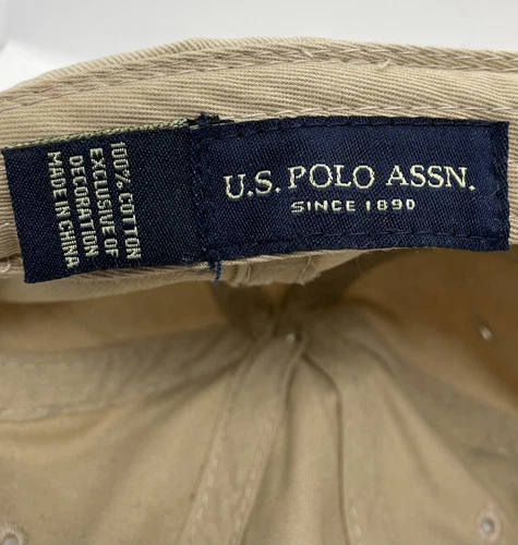 US Polo Association Cap Hat Adult Adjustable Beige 100% Cotton - Picture 7 of 7