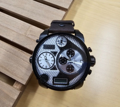 DIESEL Mr Daddy Chronograph 57MM Brown Leather Men's Watch DZ7126