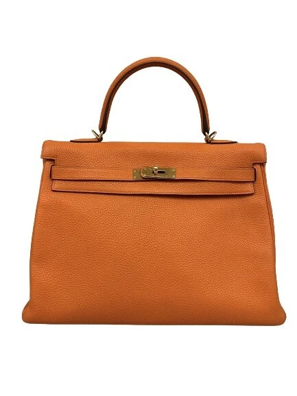 Preowned Hermes Kelly 35 Orange Togo Gold Hardware P eBay