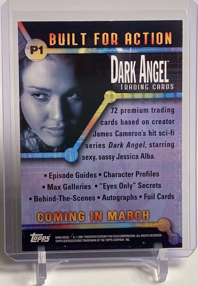 2001 TOPPS DARK ANGEL JESSICA ALBA #P1 PROMO CARD W/TOP LOADER - NO RESERVE🔥 - Image 2 of 4