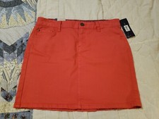 NWT Tommy Hilfiger Women's Paprika Jean Skirt Red Orange Cotton Denim Size 6
