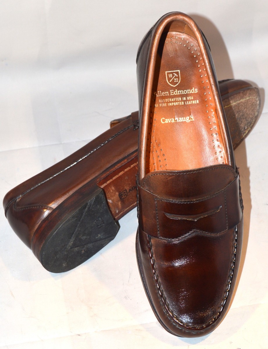 MEN'S SHOE, ALLEN EDMONDS, BROWN CAVANAUGH PENNY LOAFERS, SIZE 9.5