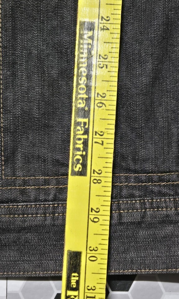 Rocawear STATE PROPERTY Men's Jean Jacket Sz XL Denim Leather Collar