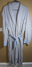 Vintage 50's Pilgrim Robe Checkered Blue Tan Size Large 42/44