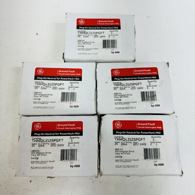 5 Pack - GE THHQL2125PGFT 2-Pole 25A CIRCUIT BREAKER
