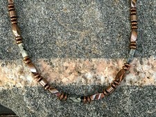 Magnetic Hematite Necklace Anklet Bracelet Copper w Marbled Jasper Men Women