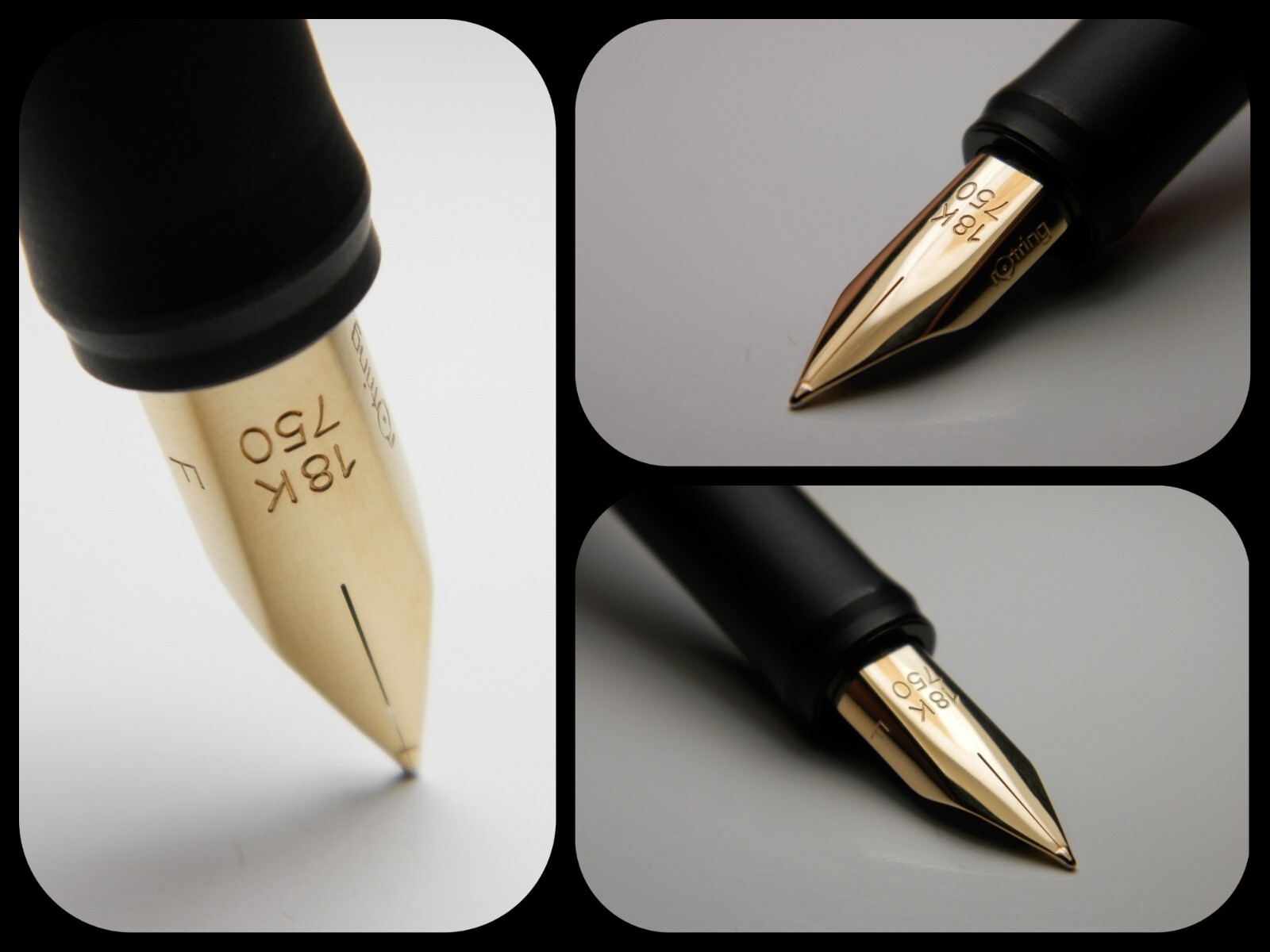 NOS Rotring "Newton" Fountain PenMatt Black18K Gold Fine NibGermany