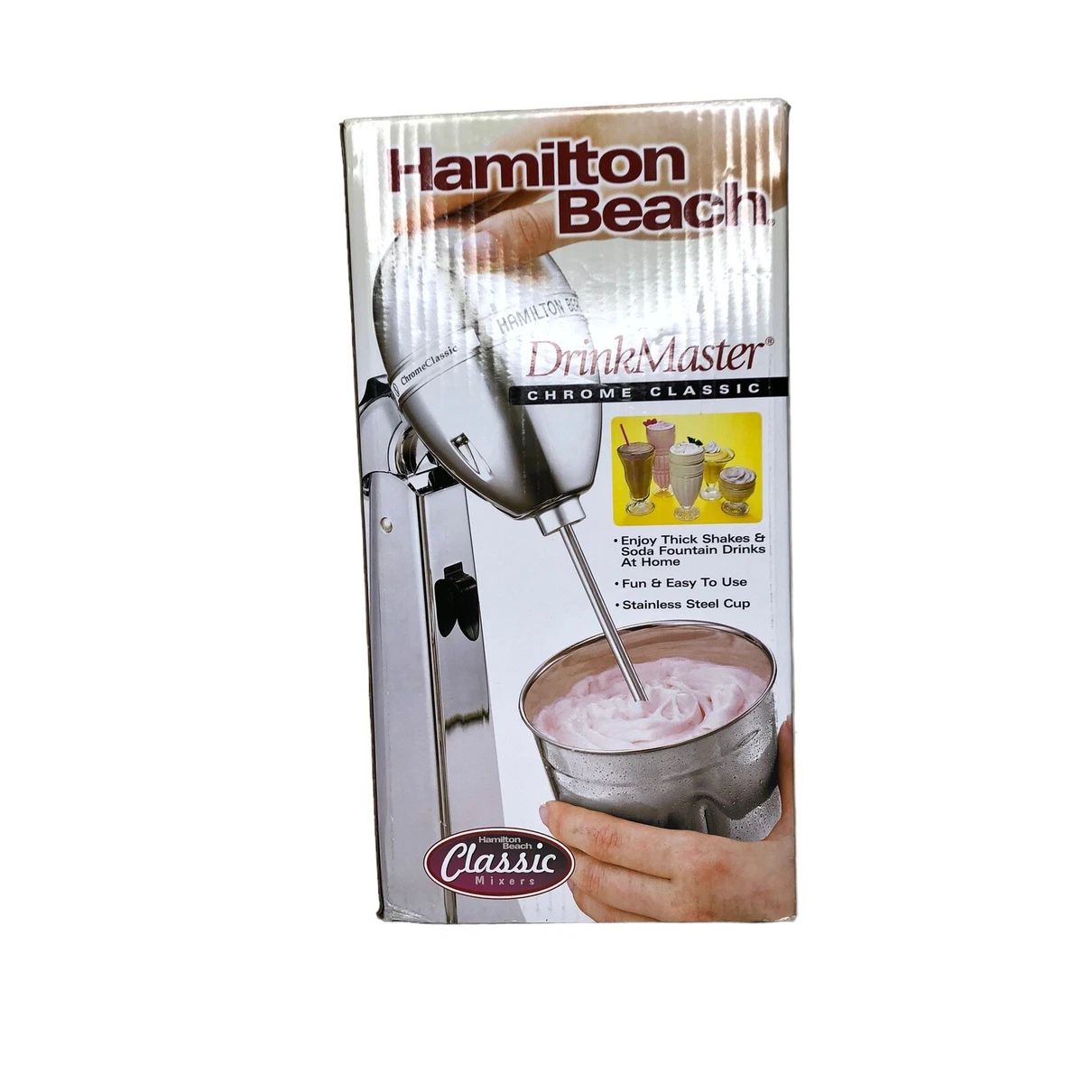 Hamilton Beach Classic Drink Master and Milkshake Maker, Chrome, 28 oz,  Model 730C