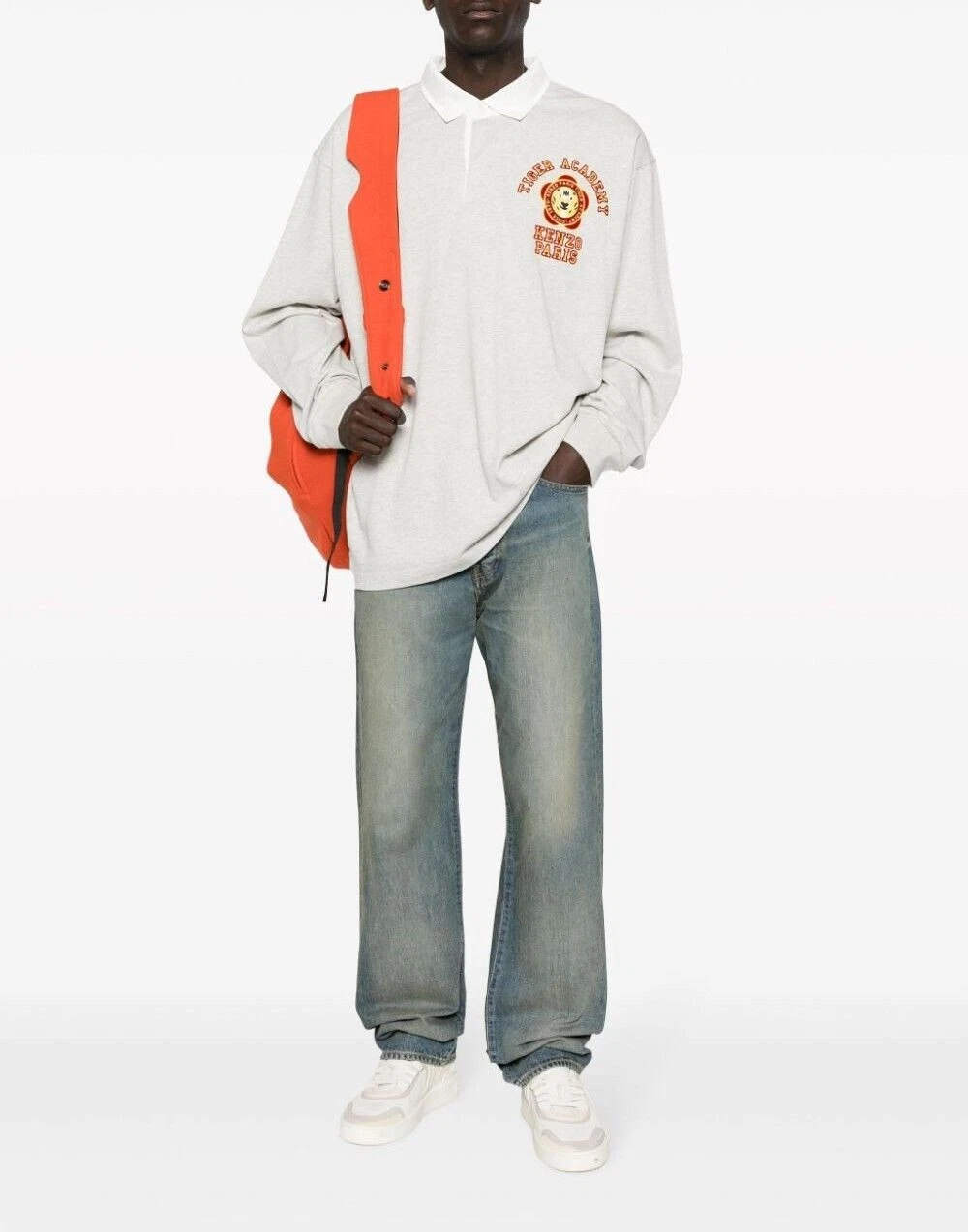 Polo Kenzo Tiger Academy grigio pallido 60140042